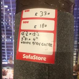 brand new roll of valley grey carpet,(the sizes are in feet and metres),delivery is available.