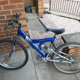 Hi  I'm  selling  this  mountain  bike  in good  werking order  and  fair condition  it  has  18 gears   26inch wheels  frame  size m   wanting  15 pounds  darnal Sheffield s9 pick up  only