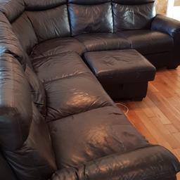 Chocolate brown large L shape corner sofa seats 7. Damage to 1 seat and the footstool needs attention. Need gone after Easter due to redecorating. FREE for collection.

I can deliver locally for £40