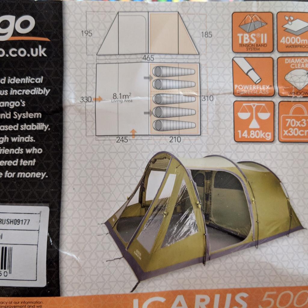 Vango Icarus 500 Tent plus Accessories in Lincoln für 260,00 £ zum Verkauf Shpock DE