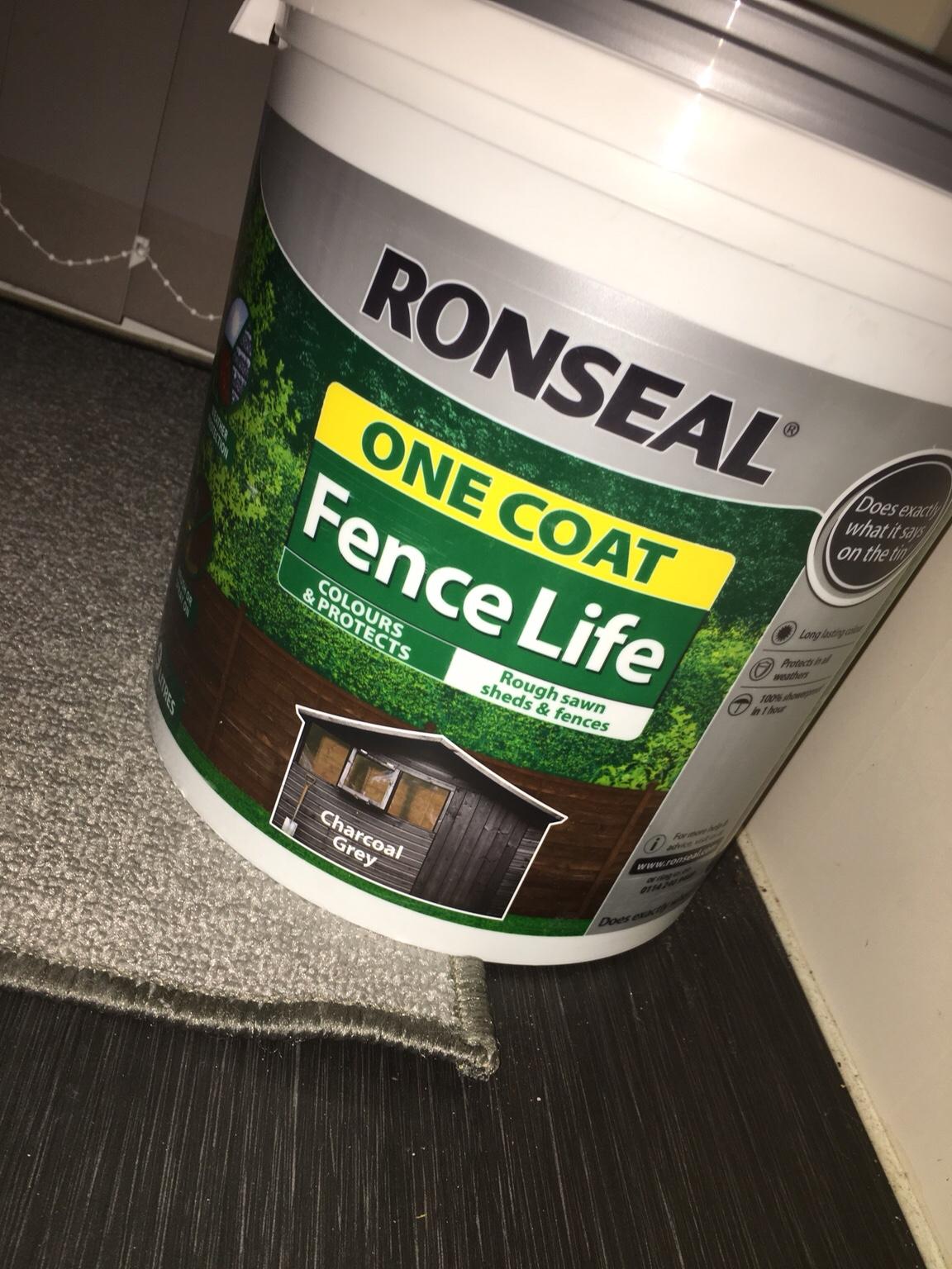 Ronseal fence paint 9ltr charcoal grey in Hinckley and Bosworth for £10