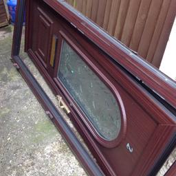 Upvc door mahogany colour complete with lock an keys pickup only