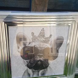 NEW FRENCH BULLDOG LIQUID ART PICTURE ON A CHROME EFFECT STEP FRAME. 
COLLECTION WATERLOOVILLE OR POSSIBLE DELIVERY.