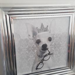 NEW liquid art Chihuahua

picture frame 55 X 55 cms 
with crystal jewel detail 
 on a chrome step effect frame
hand made to the highest standard 

collection Waterlooville