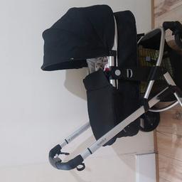 Mothercare Xpedior black buggy / pram suitable from birth to 3 years. Comes with a mothercare car seat. Very big shopping basket. Can be both fron or back facing. 

Youtube link:
https://www.youtube.com/watch?v=tJMU-BVEfWc