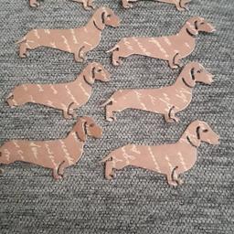 set of 10 sausage dog die cuts
for card making/scrap booking
lots of colours available 
made to order
I will post
see my other items