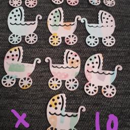 set of 10 small pram die cuts,
rainbow coloured paper cuts
lots of coloured card ,patterned paper,holographic, glitter available
please ask when ordering
I will post
see all my other items