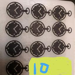 set of 10 stop watch die cut shapes
2 pics
white
black
lots of other colours available 
please state when ordering
I will post