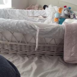 Moses basket and stand .
Will throw in two extra mattresses and a 4 sheets.

Was bought for the baby that’s due in August but no longer wanted want a cot instead .

The blankets and teddies in the photos are NOT included