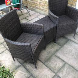 Two chairs and one table, no splits or breaks good condition