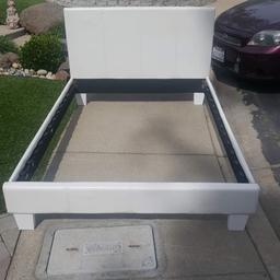 WHITE LEATHER FULL SIZE BED$55(CASH ONLY)IN OAKDALE  (NO HOLDS) YOU PICK UP... (CROSS POSTED)... (MATTRESS & BOX SPRING NOT INCLUDED)...ALL SALES ARE FINAL!...Its in good condition.... 39inc.TALL; 57.25inc.WIDE; 81inc.DEPTH;...  #MASONSTREASUREHUNT #OAKDALECALIFORNIA ...FOR MORE PICTURES MORE & OTHER GREAT DEALS JOIN MY FACEBOOK GROUP MASON'S TREASURE HUNT group https://www.facebook.com/groups/440334236115801/