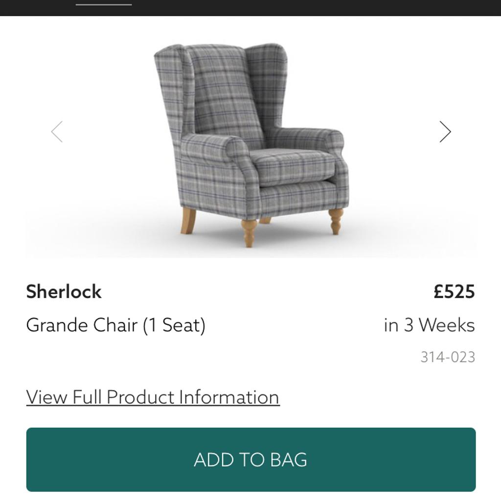 Next grande Sherlock chair in Doncaster for £350.00 for sale Shpock