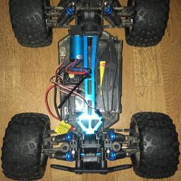 It has been converted to 2 wheel drive
Shell is cracked
It’s a really fun and fast rc car
The only major thing it needs it a remote to connect to it and then it will be running better than ever .it will obviously need a charger and battery to start. I could give u a higher powered battery that comes with it but u will need to pay like 10-15 pounds more.