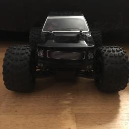 Very fun rc car it has been converted to 2 wheel drive all it needs is a controller to connect to it to make it work and a battery
As well as a charger for the battery
The shell is cracked at the back so I covered it with black tape to blend it in and make it more strong. Collection only