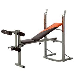 folding weight bench with leg attachment