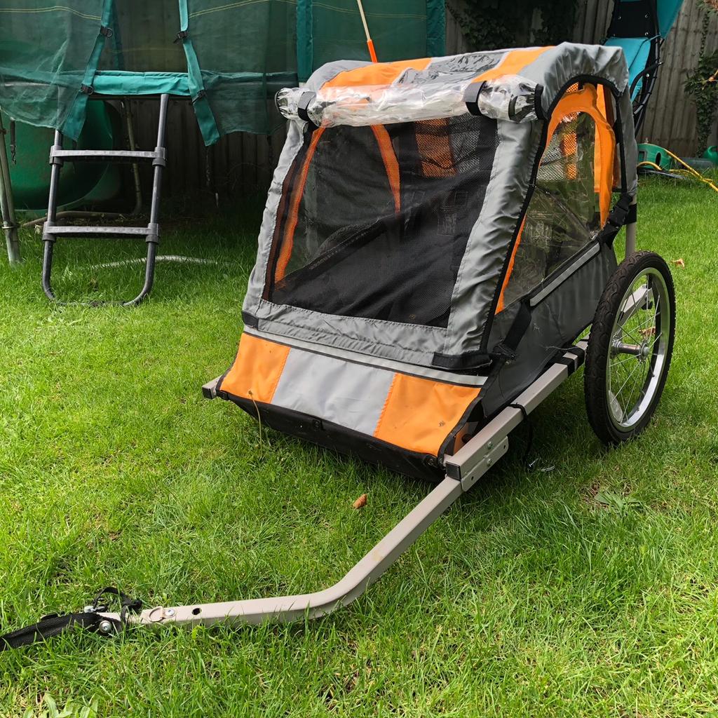 Halfords double bike trailer hot sale