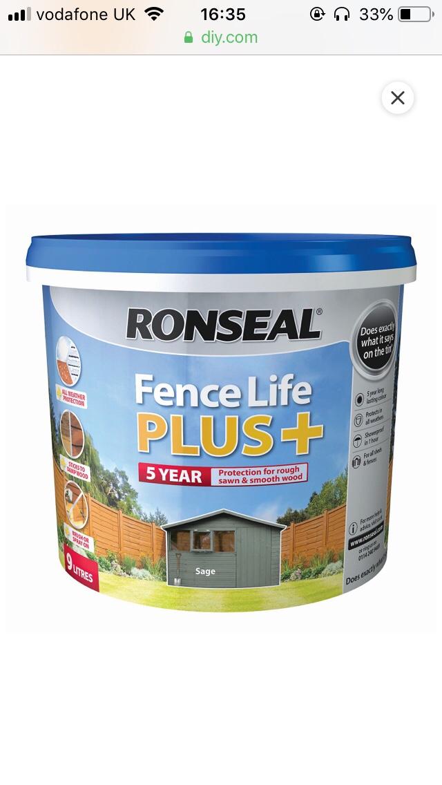 Ronseal fence paint SAGE COLOUR in WS10 Walsall for £10.00 for sale