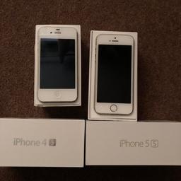 Spares or repairs iPhone 4s & iPhone 5s think they am on 3 network not sure if the home buttons play up so selling as faulty £50 for the two.Both phones have no chargers just phones in boxes they am just sat in draw sold as seen no refunds
