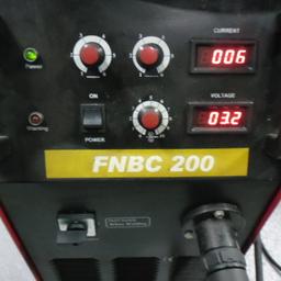 FNBC Mig welder 200Amp  single phase 230volt in very good condition have been using it excellent weld and very powerful comes with lance gun and earth lead collection as very heavy to post any questions please ask 07973405197 no gas bottle gauge or wire is included.
sensible offer welcome
