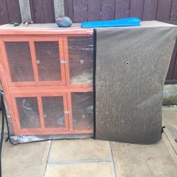 2 tier rabbit hutch with cover / water bottle
