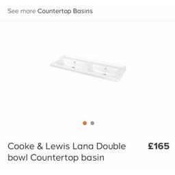 **Make me an offer**

Double counter top basin
Cooke & Lewis