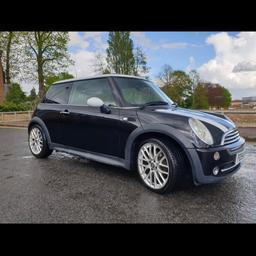 Mini Cooper in Black 1.6 54 plate 
Service history 12 mths mot new tyres all round with cooper s works alloy wheels
New rear discs and Calipers half leather interior 
Excellent condition for its age 
We originally brought this for our son to learn to drive in but has shown no interest in learning to drive