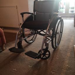 M brand wheelchair.
RRP=£325
Very good condition with detachable foot rests and soft foam seat.
Reasonable offers will be accepted.