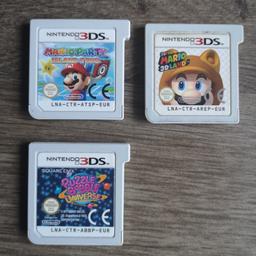 Mario Party Island Tour.
Super Mario 3D Land.
Puzzle Bobble Universe. 

Nintendo 3DS / 2DS games.

Can post if buyer pay covers postage.