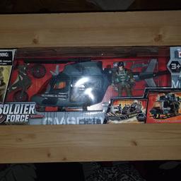 BNIB Toy helicopter ,bike &action figure age 3+