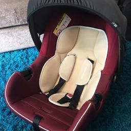 Rarely used and in excellent condition.

Attractive Red Colour And at a price to suit Every pocket.

The mothercare Ziba baby car seat is an affordable car seat suitable for children from birth to a maximum weight of 13kg (from birth to approximately 12/15 months).

This Car Seat is lightweight with a deep, comfortable shell and side impact protection.

Collection from Slough (SL1).
Cash on Collection.