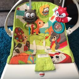 Used but in Good Condition and at the cheapest possible price.

This Fisher Price rocker has a Still and a vibration mode.

The rocker has a carry handle with two playing rattles. One of the rattle came off, so tied up manually and can be seen in the pictures.

Collection from Slough (SL1).
Cash on Collection.