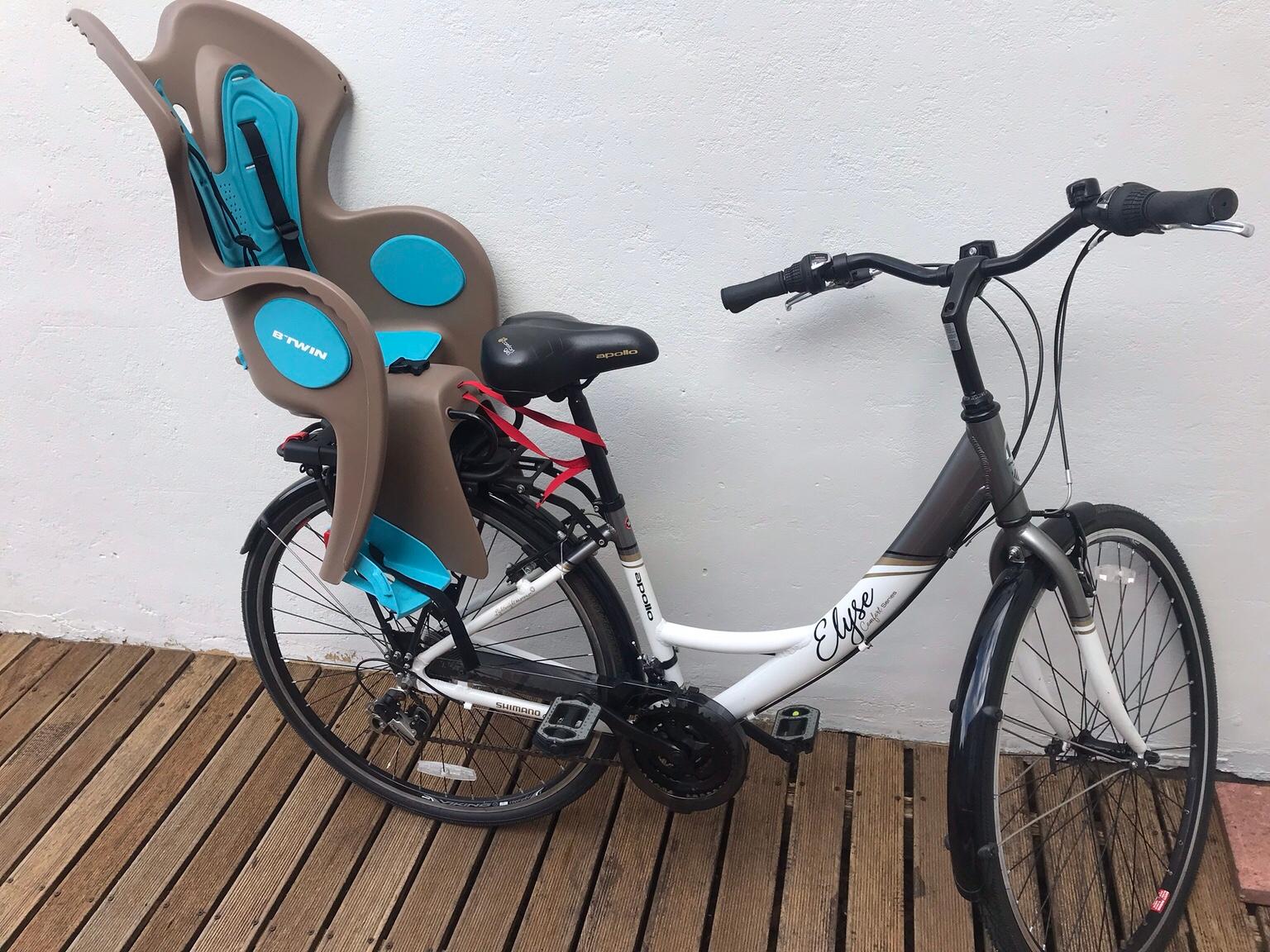 Ladies bicycle shop with child seat