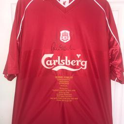 Signed Robbie Fowler Liverpool shirt with a list of Fowler’s honours.

Item was won at an auction. Item RRP £119.
Client doesn’t come with COA but does have picture evidence of Fowler holding the shirt himself.
Open to sensible offers, any questions please do ask.