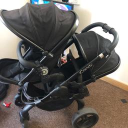 Icandy peach jet black double
It as had a new handle year ago
It’s in good condition
It comes with
2 rain covers
2 bumpers
Main seat
Lower seat
Car seat
Car seat adopters
All double adopters
Icandy changing bag sweet pea colour plus Icandy umbrella in sweet pea colour