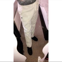 Polo Ralph Lauren joggers tracksuit bottoms || Kept in Extremely Good condition || Size Small Mens would maybe fit a medium as come up a bit big || Look really good on || Adjustable drawstrings at waist and bottom of legs so they can be cuffed if you prefer that || 1 tiny minor mark near the bottom of the leg barely noticeable at all || I also have the matching hoodie for sale and will accept £75 for the full tracksuit