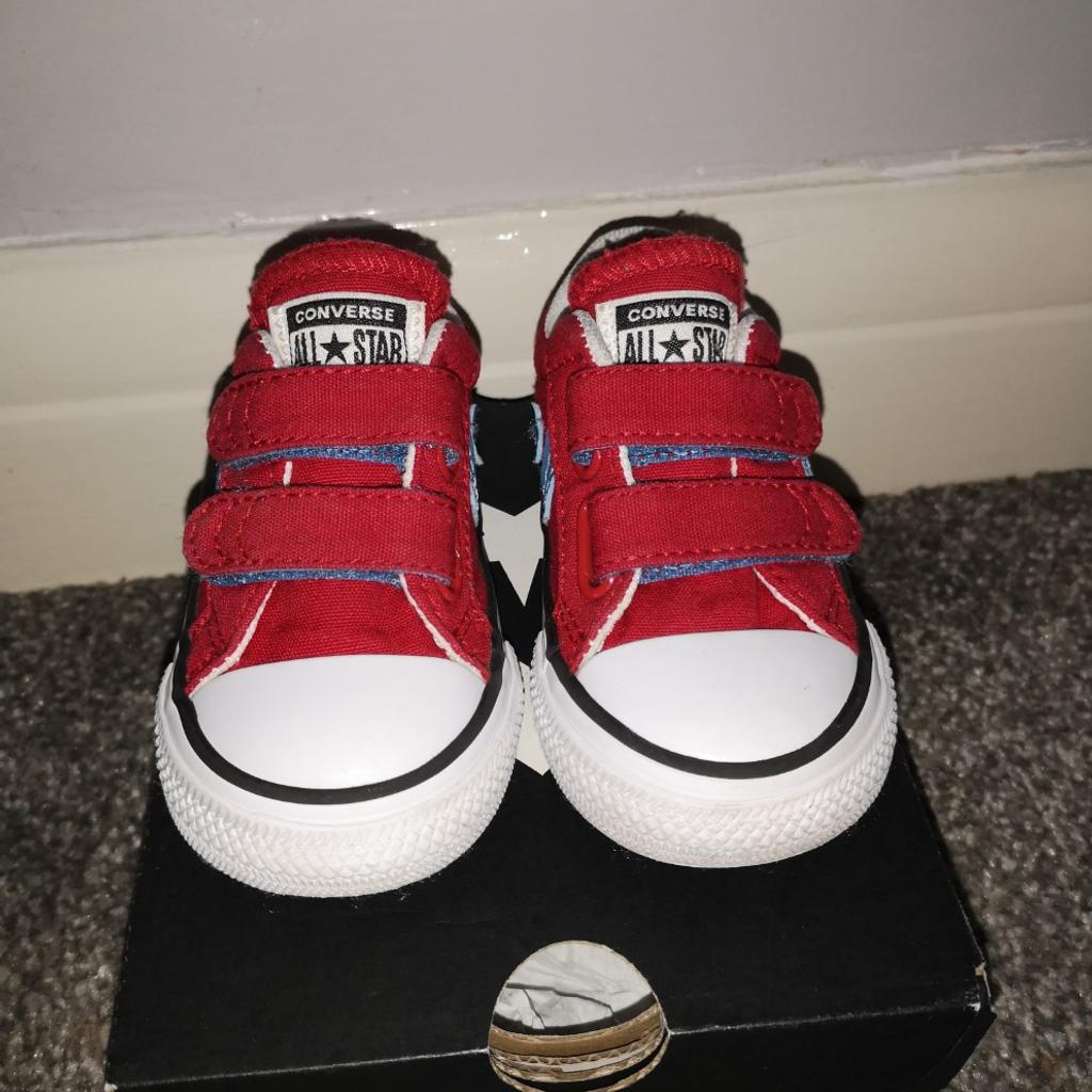 Toddler red converse sales velcro