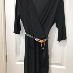 Black wrap dress with belt