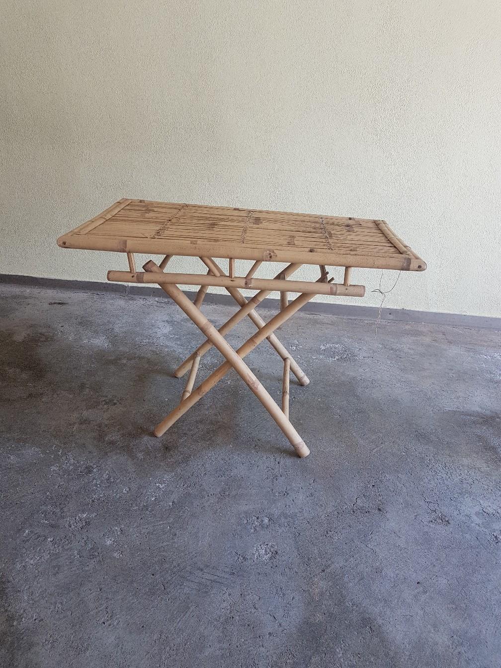Bambus-Klapptisch Im Mid-Century Design – Platzsparend Für Homeoffice, Klein & Stabil