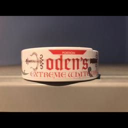 Odens extreme white snus
Great tasting...white so won’t stain your teeth
8 pots available still sealed
Can post at extra cost