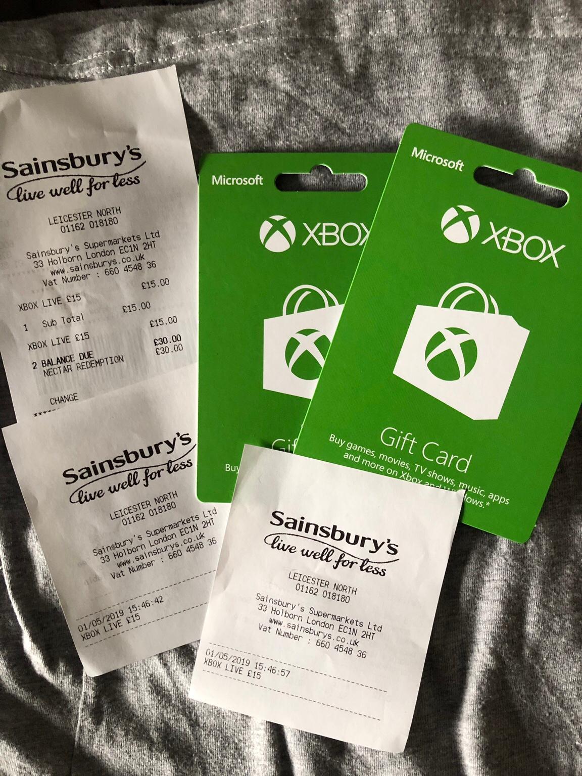 XBOX 15 Gift Cards 20 for both in LE5 Leicester for 12.00 for