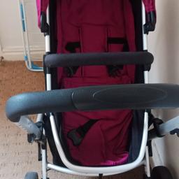 very good condition pram/pushchair from birth..having a large basket, adjustable handle n cot.from pet/smoke free home..its unisex.comes with a raincover too