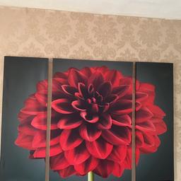Large black and red canvas picture no marks in good condition