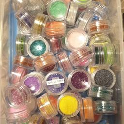 64 small pots of nail glitter