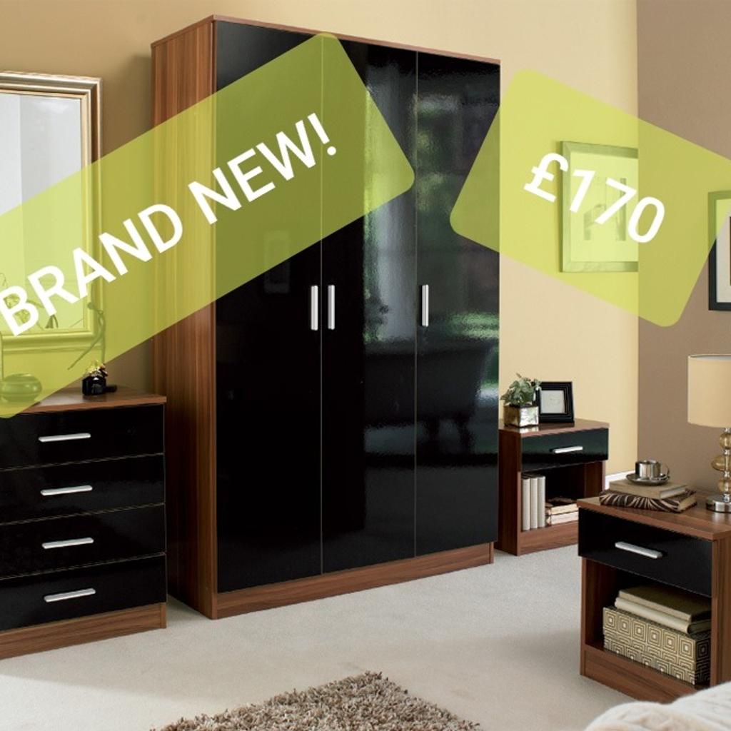 Carleton BLACK 4Piece HighGloss Bedroom Set in M350BN Failsworth for £170.00 for sale Shpock