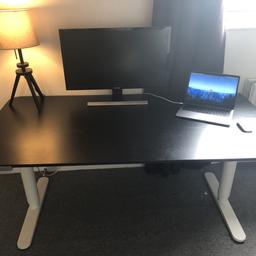 Selling due to redecorating and no longer have the room for it.

Size is 160 x 80 cm

Changing positions between sitting and standing helps you move your body so you both feel and work better.

You can adjust the height of the table top electrically from 65 to 125 cm to ensure an ergonomic working position.

It’s easy to keep your desk neat and tidy with the cable management net under the table top.

It RRPs at £505 on Ikeas website.

£280 ono