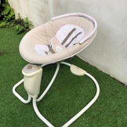 Battery powered swinging baby chair with newborn insert was a life saver this chair with our daughter but grown to big for it now used but in good condition