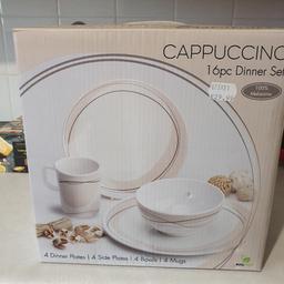 Camping dinner set comprising of 4 dinner plates 4 side, 4 bowls 4 mugs . Never been used  cost 29.99