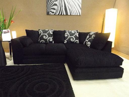 Buy & Sell West Yorkshire Calderdale - Photos for BARCLONA CORNER SOFA IN BLACK CHENILLE