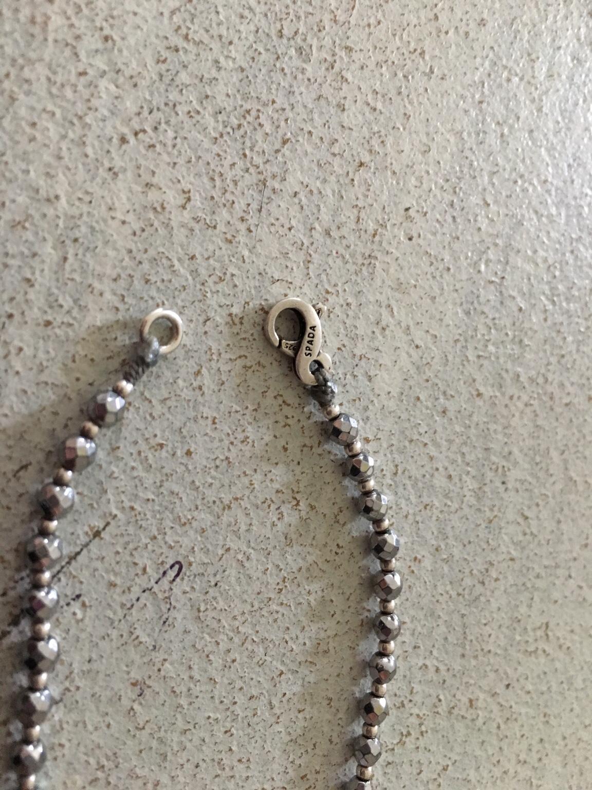 Spadarella Bracciale Donna Con Pepite 2mm - Cotone Marino Nero, Chiusura In Argento 925, Fatto A Mano In Italia, Lunghezza 17 Cm