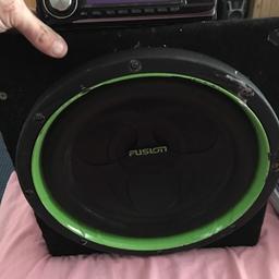 12in fusion sub and kenwood stereo and amp